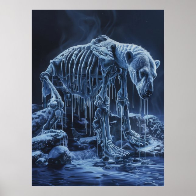 Majestic Polar Bear Skeleton Poster (Front)