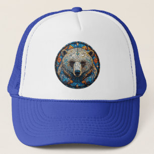 Majestic Polar Bear Stained Glass Artwork Trucker Hat