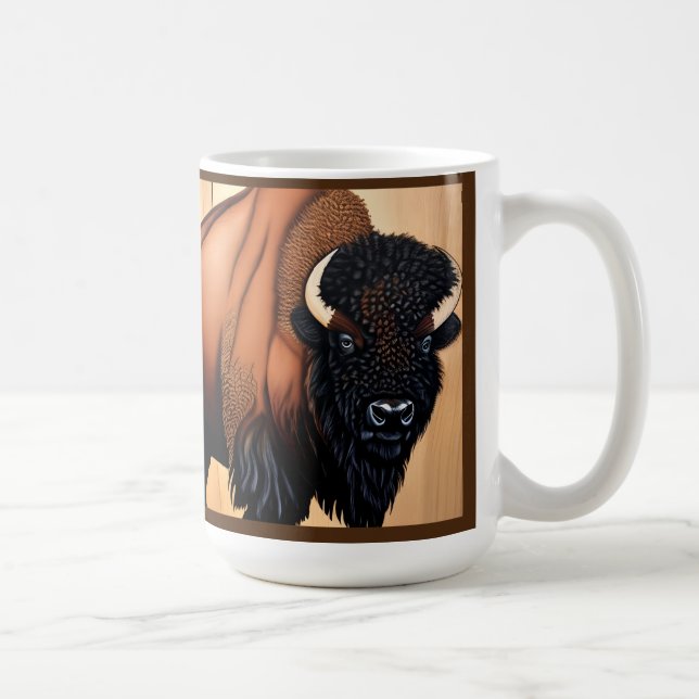 Majestic Prairie Bison - Wild And Free Coffee Mug (Right)