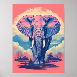 Majestic Presence: The Vibrant Elephant Poster
