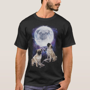 Majestic Pugs Howling At The Moon Parody T-Shirt