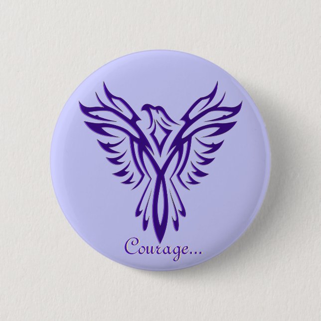 Majestic Purple Phoenix Rising badge / button (Front)