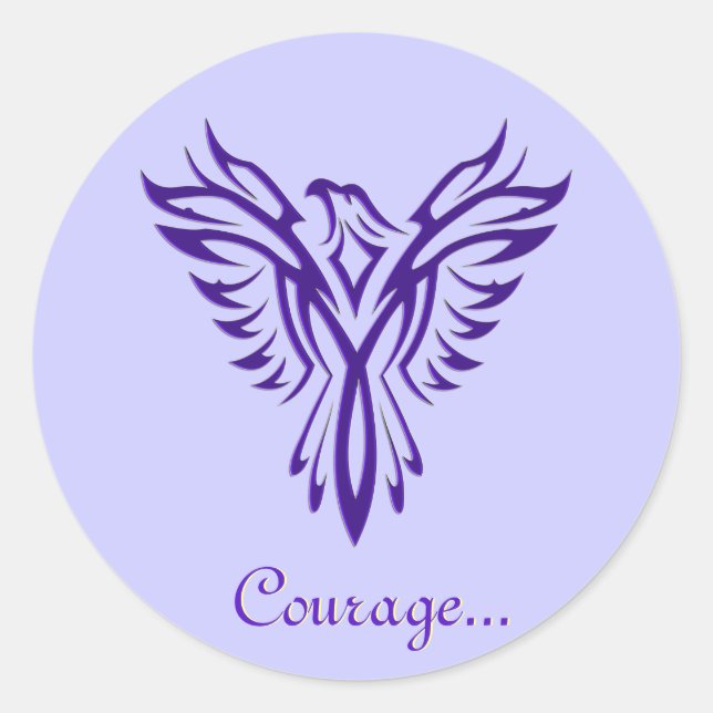 Majestic Purple Phoenix Rising envelope sealers Classic Round Sticker (Front)