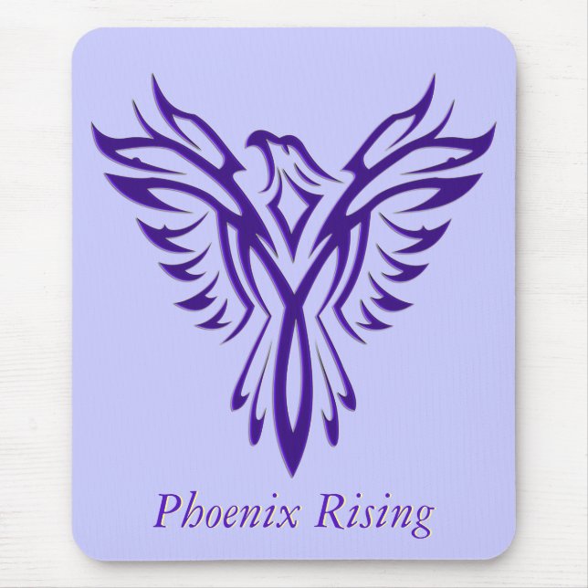 Majestic Purple Phoenix Rising Mouse Pad (Front)