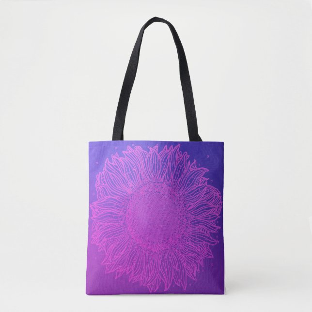 Majestic Purple Sunflower Tote Bag (Front)