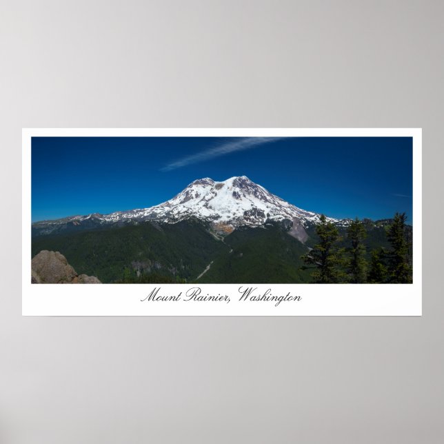 Majestic Rainier Panorama Poster (Front)