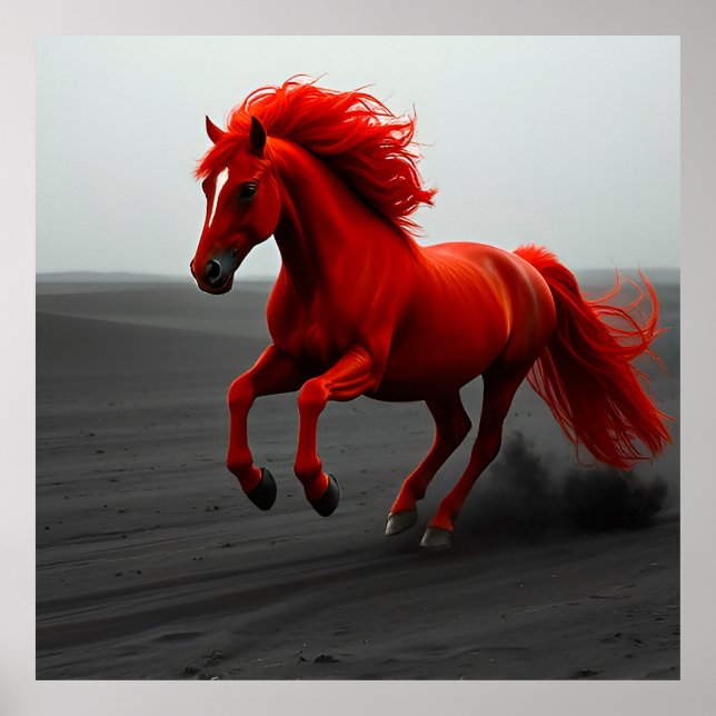 Majestic Red Horse Running Poster (Front)