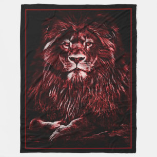 Majestic Red Lion Fleece Blanket