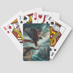 Majestic Red-Tailed Hawk Soaring Playing Cards