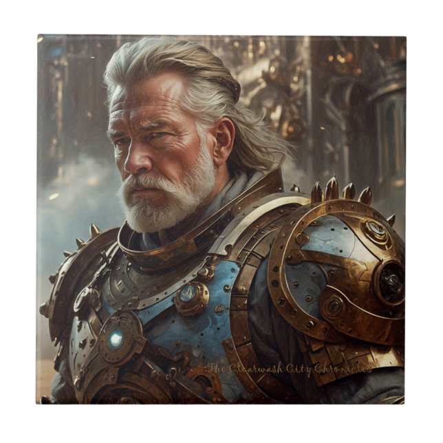 Majestic Regal Steampunk King Ceramic Tile (Front)