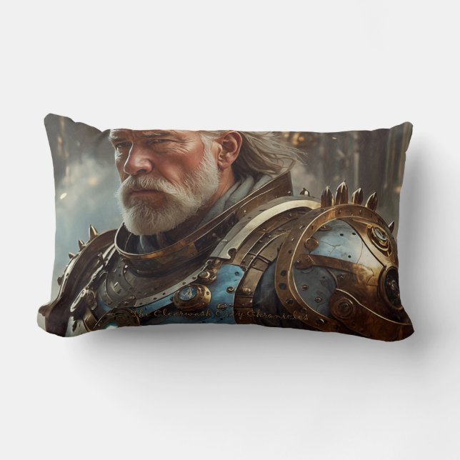 Majestic Regal Steampunk King Throw Pillow (Front)