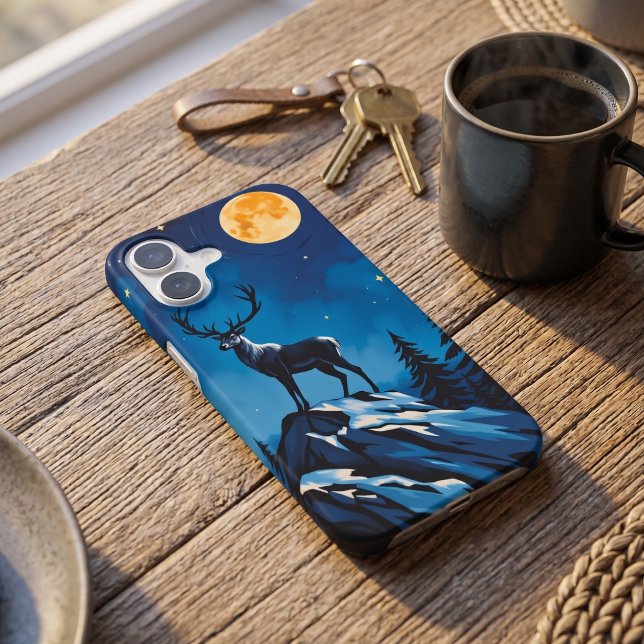 Majestic Reindeer by Moonlight Phone Case - iPhone (Lifestyle Shot)