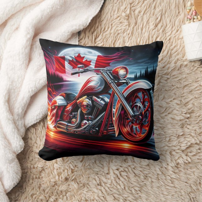 Majestic ride under the Canadian night sky Cushion (Blanket)