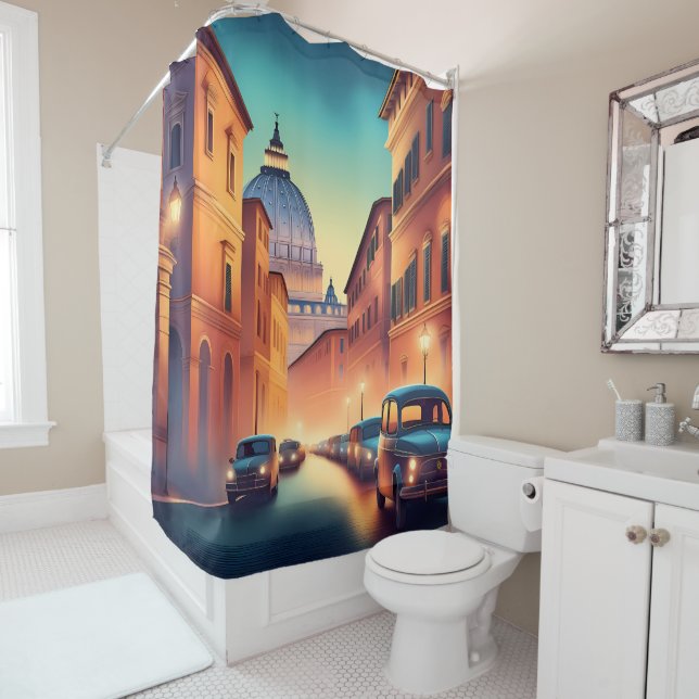 Majestic Rome: Vatican Shower Curtain Design (In Situ)