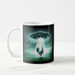 Majestic Rooster Under Alien Light – Sci-Fi Farm E Coffee Mug