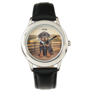 Majestic Rottweiler Kid's Personalised Watch