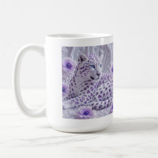 Majestic Royal Purple Jewelled Leopard Art Coffee Mug