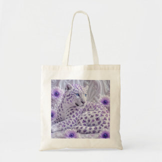 Majestic Royal Purple Jewelled Leopard Art Tote Bag