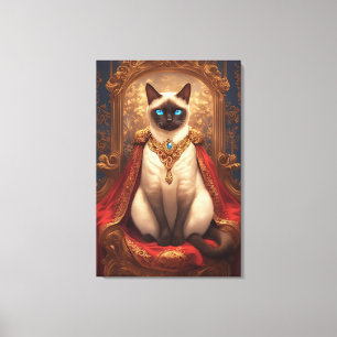 Majestic Royal Siamese Cat Portrait Canvas Print