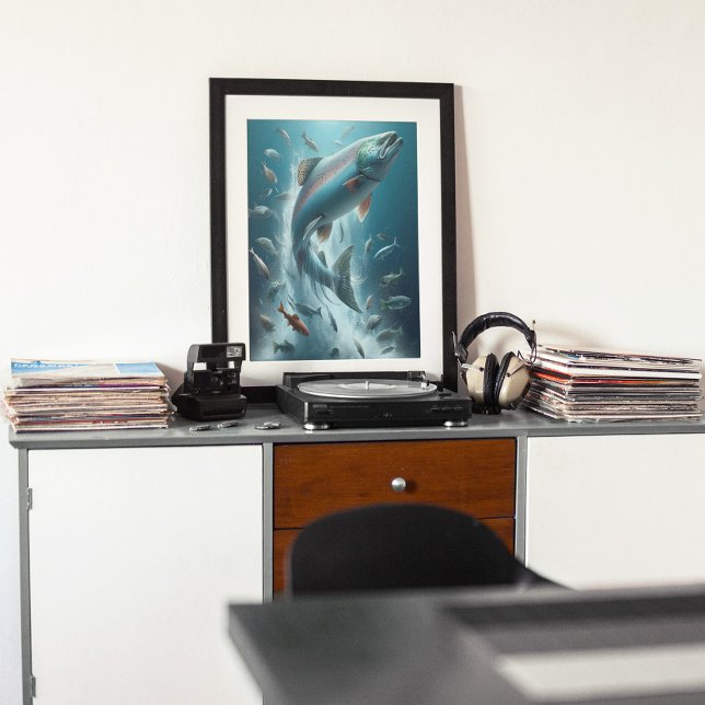 Majestic Salmon During Moonlit Dance  16x20 Poster (Creator Uploaded)
