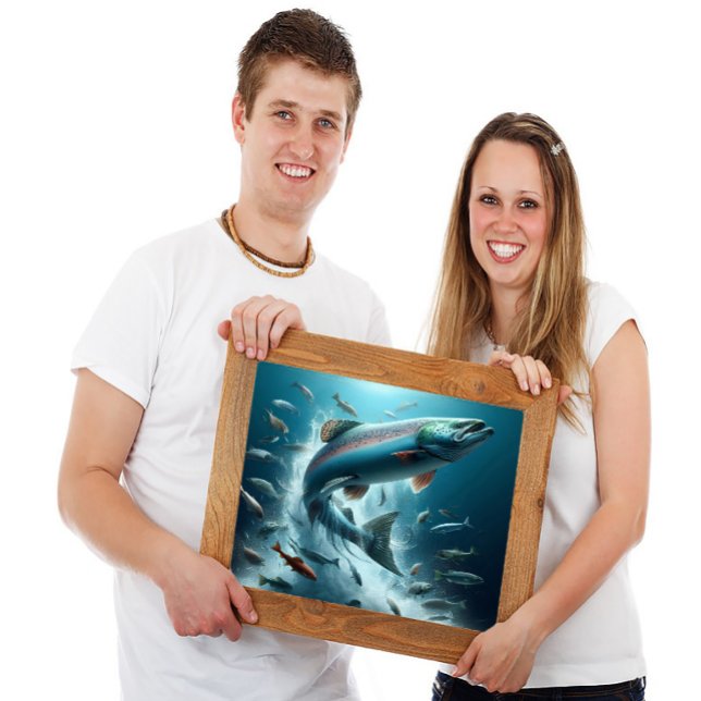 Majestic Salmon During Moonlit Dance 24x18 Poster (Creator Uploaded)