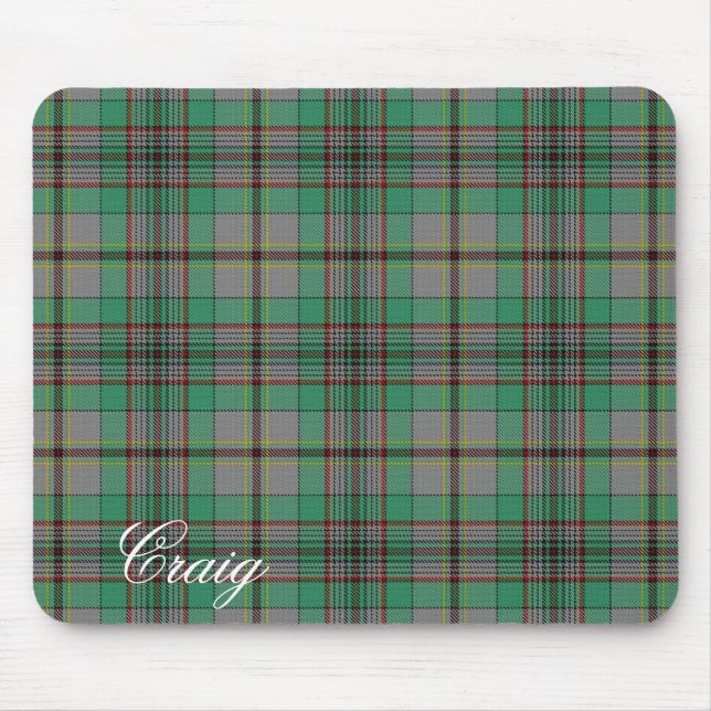 Majestic Scottish Clan Craig Tartan Mouse Pad (Front)