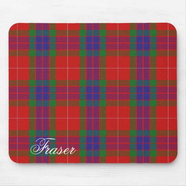 Majestic Scottish Clan Fraser Tartan Mouse Pad (Front)