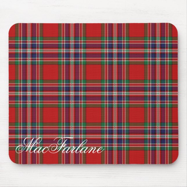 Majestic Scottish Clan MacFarlane Tartan Mouse Pad (Front)