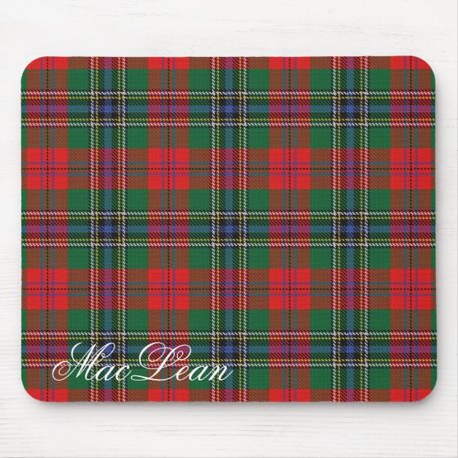 Majestic Scottish Clan MacLean Tartan Mouse Pad (Front)