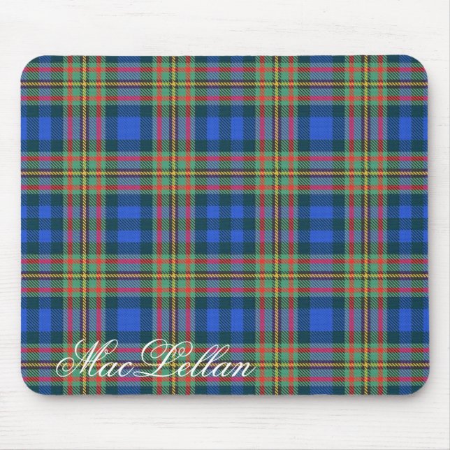 Majestic Scottish Clan MacLellan Tartan Mouse Pad (Front)