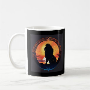 "Majestic Shadows: Silhouette Lion Design" Coffee Mug