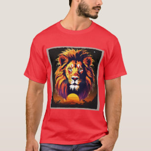"Majestic Shadows: Silhouette Lion Design" T-Shirt