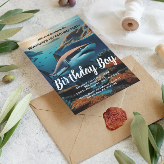 Majestic Shark Gliding Through Ocean Depths Postcard (Creator Uploaded)