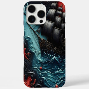 Majestic Ship Sailing Through Turbulent Waters iPhone 16 Pro Max Case