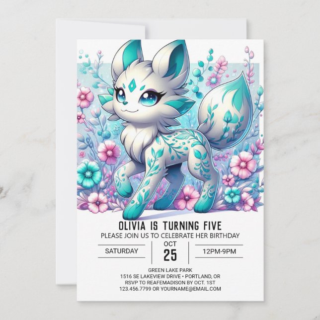 Majestic Simple Wolf Digital Birthday  Invitation (Front)