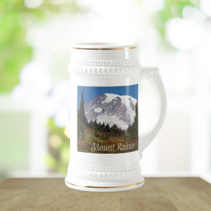 Majestic Snow Capped Mount Rainier Beer Stein