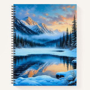 Majestic Snow-Covered Mountains Reflecting Notebook