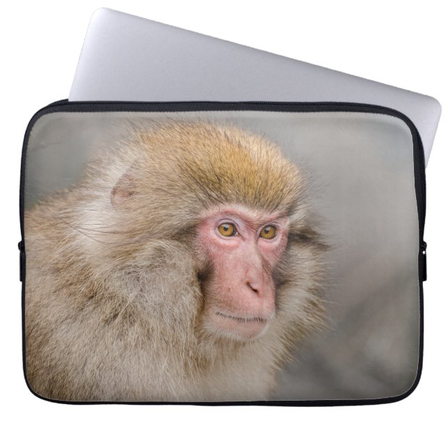 Majestic Snow Monkey: Japanese Photography Laptop Sleeve (Front)