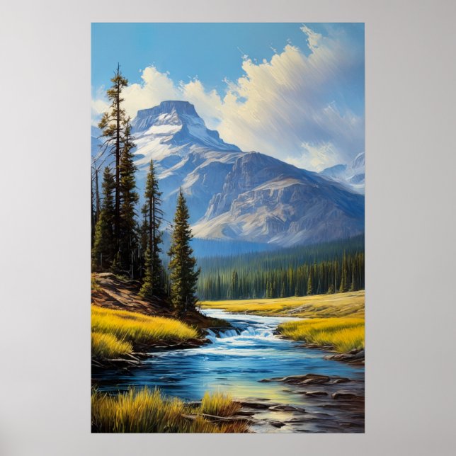 Majestic Snowy Mountain Poster (Front)