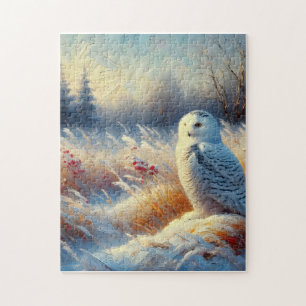 Majestic Snowy Owl in the Wilderness Jigsaw Puzzle