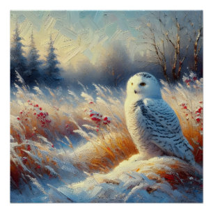 Majestic Snowy Owl in the Wilderness Poster