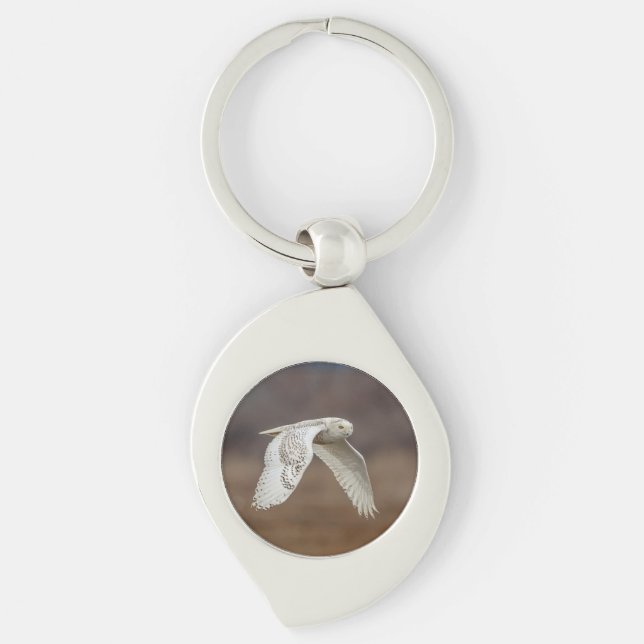 Majestic Snowy Owl of the Connecticut Coast Key Ring (Front)