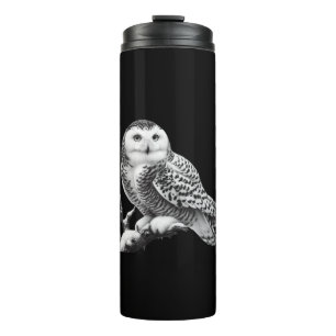 Majestic Snowy Owl Perched Thermal Tumbler