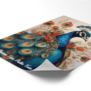 Majestic Splendour: The Boho Peacock Poster