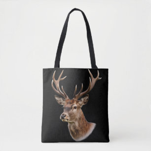Majestic Stag Deer Portrait with Large Antlers Tote Bag