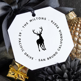 Majestic Stag Elegant Family Name Return Address Self-inking Stamp