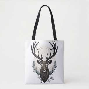 Majestic Stag Head – Minimalist Vector T-Shirt Tote Bag