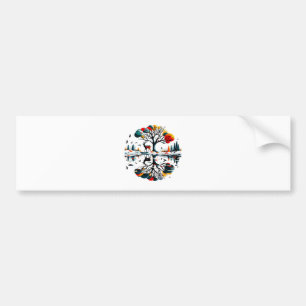 Majestic Stag in Snowy Winter Forest Bumper Sticker