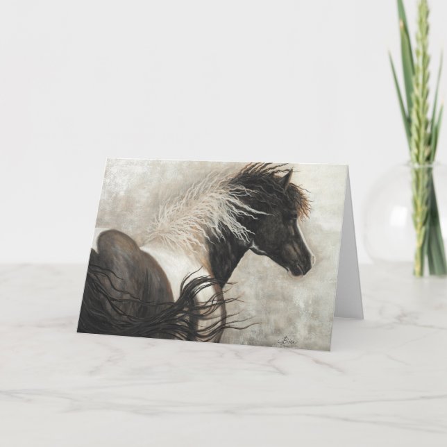 Majestic Stallion Pinto Horse by BiHrle Card (Front)