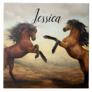 Majestic Stallions Ceramic Tile